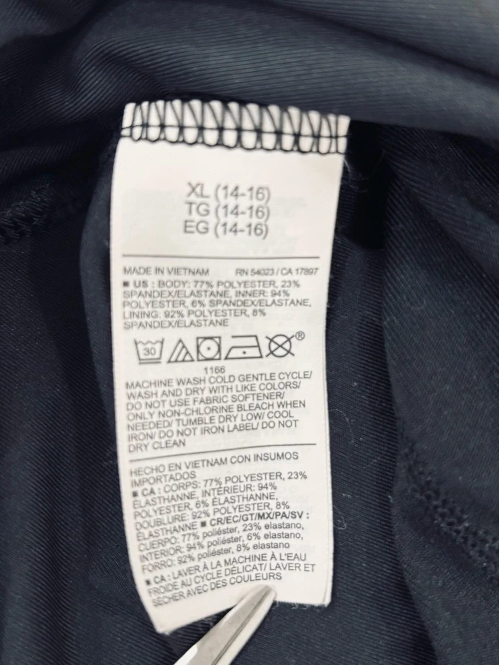 Old Navy Girls PowerSoft Heart-Back Athletic Dress XL 14-16 Black